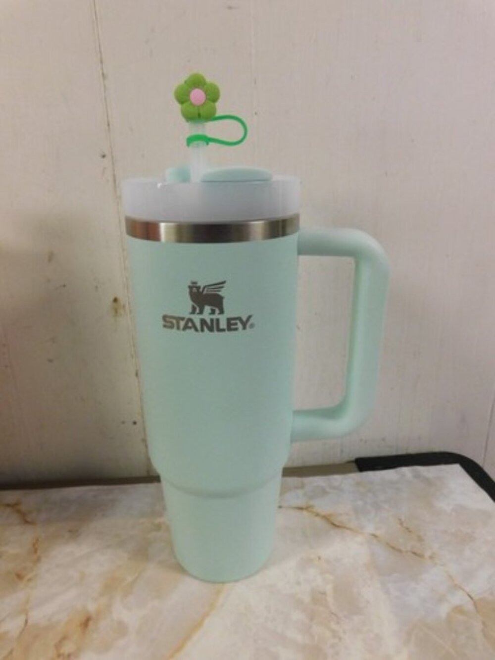Stanley Quencher H2.0 Flowstate 30oz Mint Tumbler Flower Straw